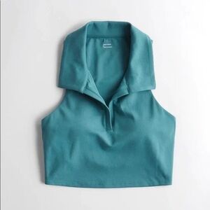 Gilly Hicks Go Recharge Polo Sports Bra Top Teal- Size Medium